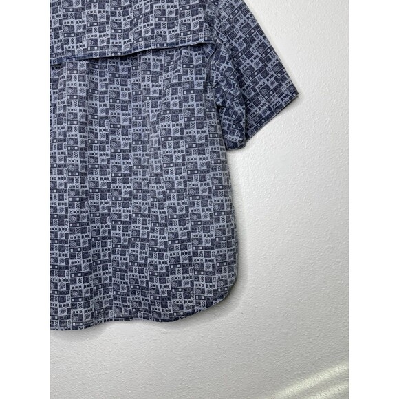 Vintage GRAMICCI Made USA XL Blue Vented Nylon SS Light Weight Button Up *FLAW* - Picture 15 of 16